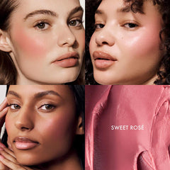 Summer Fridays Blush Butter Balm cheek application shows buildable color