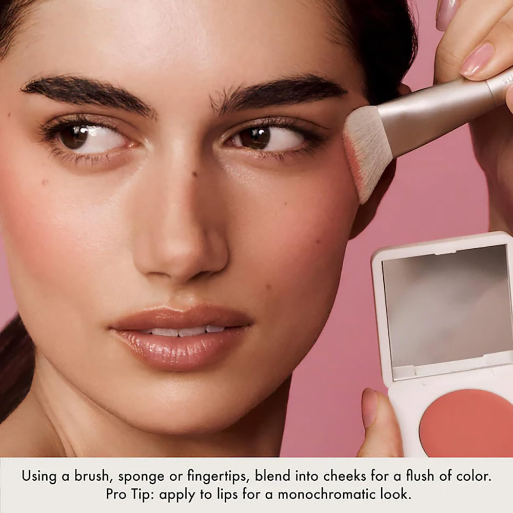 Dewy finish on skin by Summer Fridays Blush Butter Balm during wear