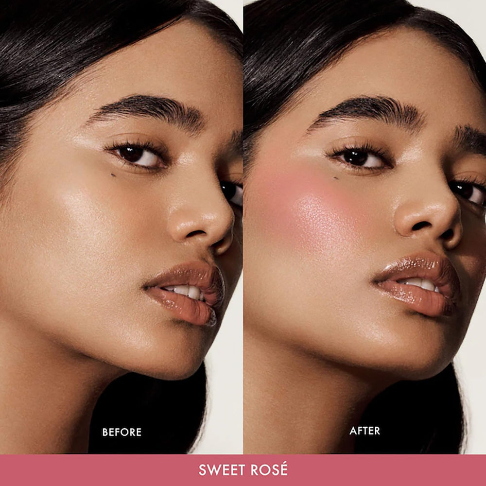 Summer Fridays Blush Butter Balm lip tint application reveals rosy shine