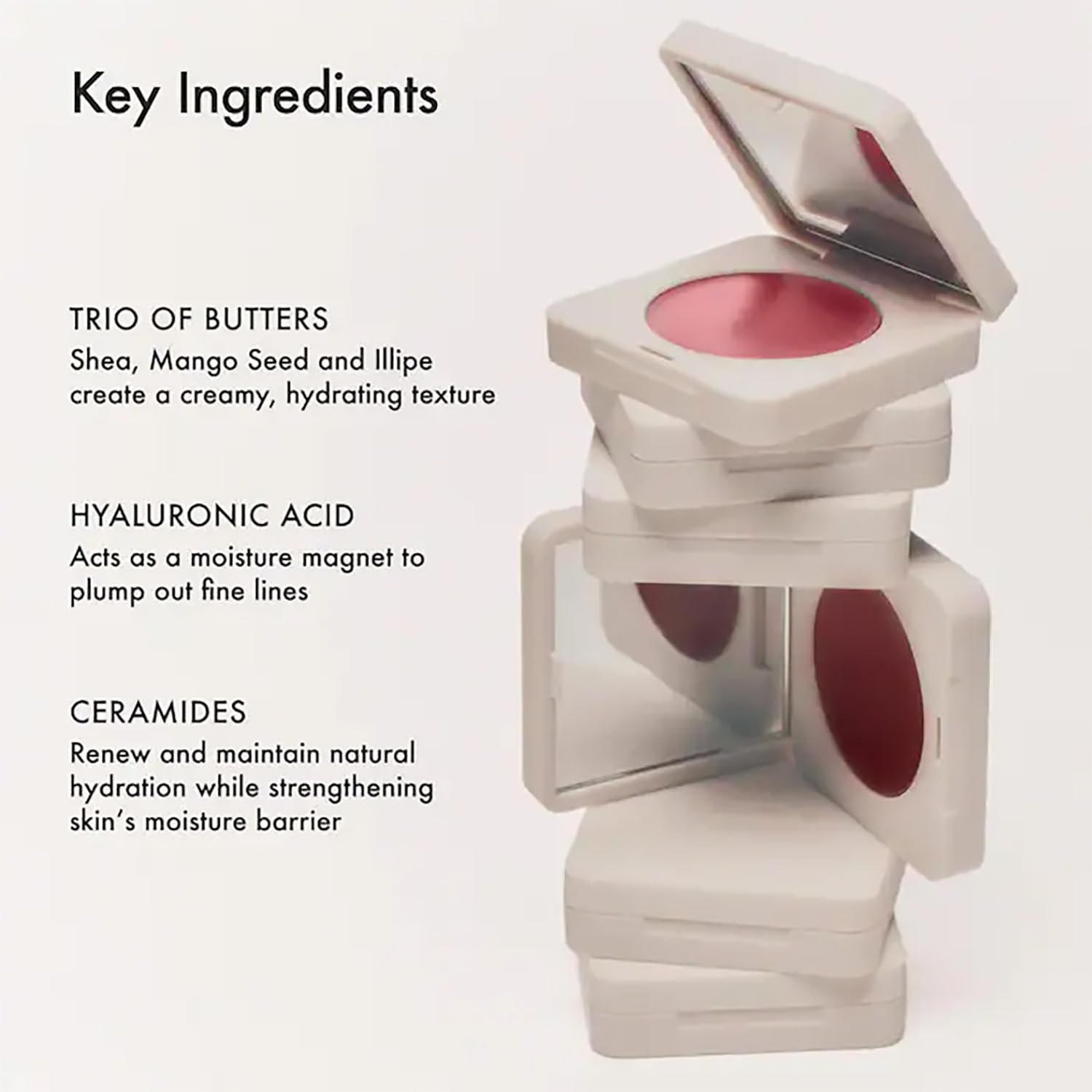 Blush Butter Balm on cheek gives a natural rosy glow from Summer Fridays.