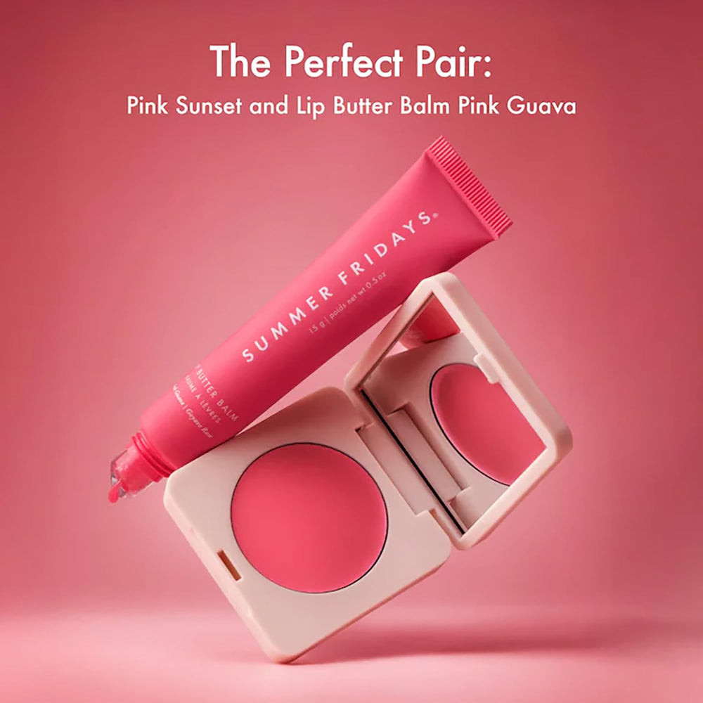 Blush Butter Balm on lips adds subtle tint and moisture from Summer Fridays.
