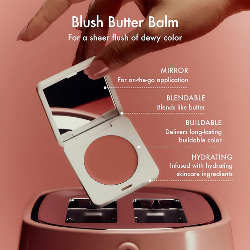 Texture close-up of Summer Fridays Blush Butter Balm creamy blendable formula