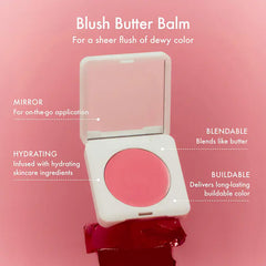 Texture swirl of Summer Fridays Blush Butter Balm showing creamy pigmentation for blending.