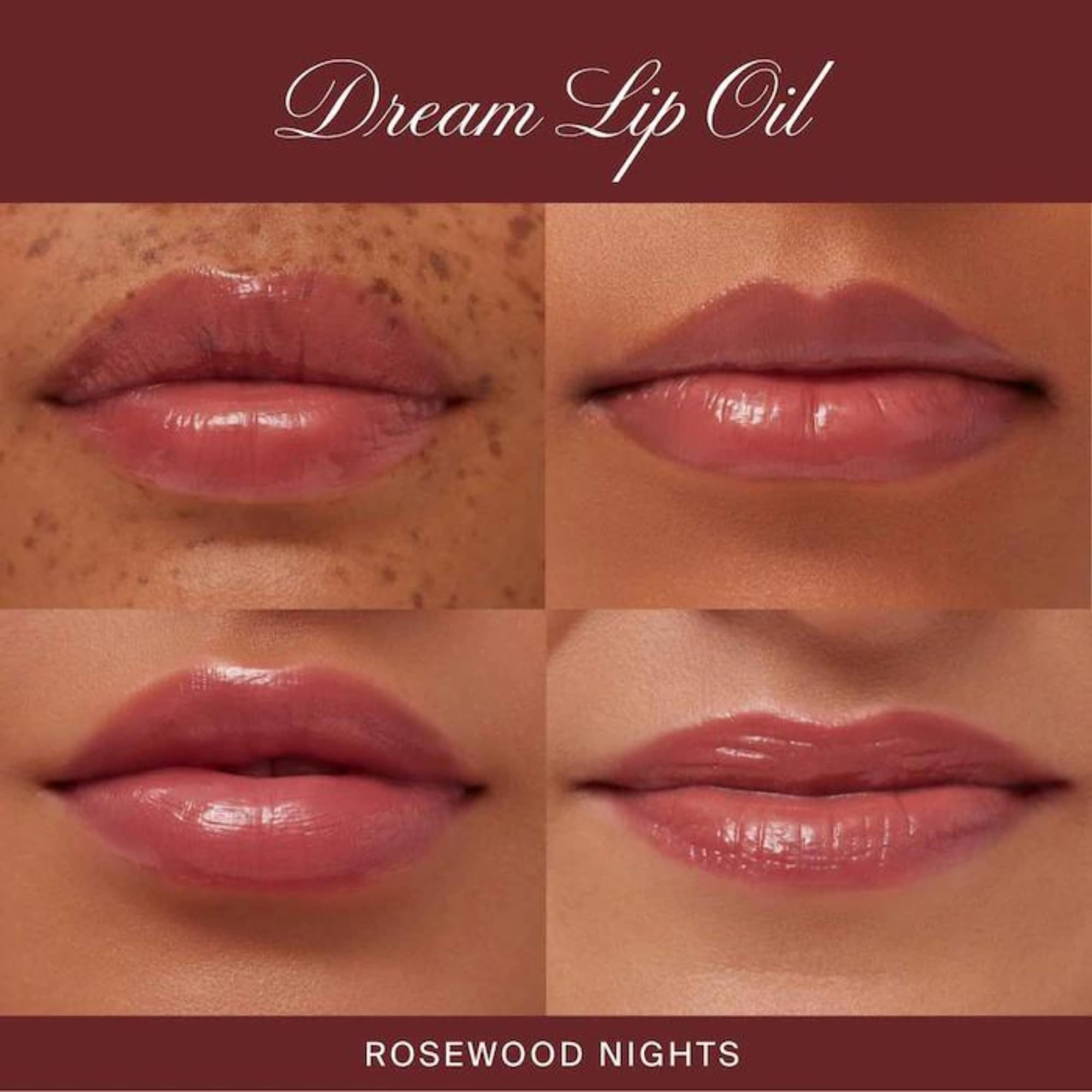 Summer Fridays Dream Lip Oil Rosewood Nights delivers high shine without heaviness
