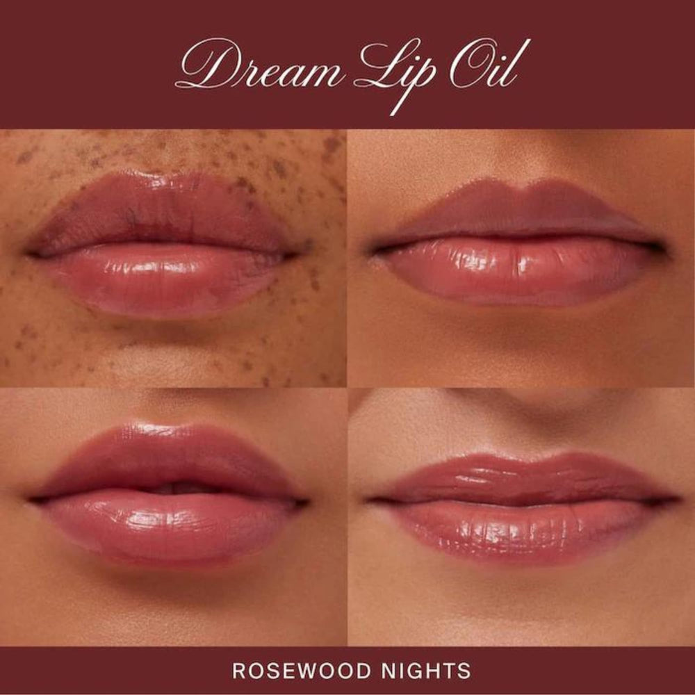 Summer Fridays Dream Lip Oil Rosewood Nights delivers high shine without heaviness