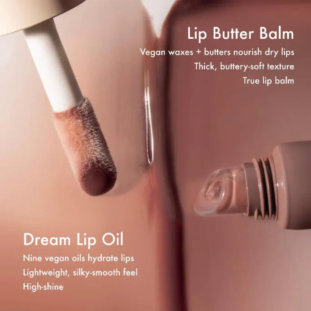 Summer Fridays Dream Lip Oil layered over lipstick for extra dimension.