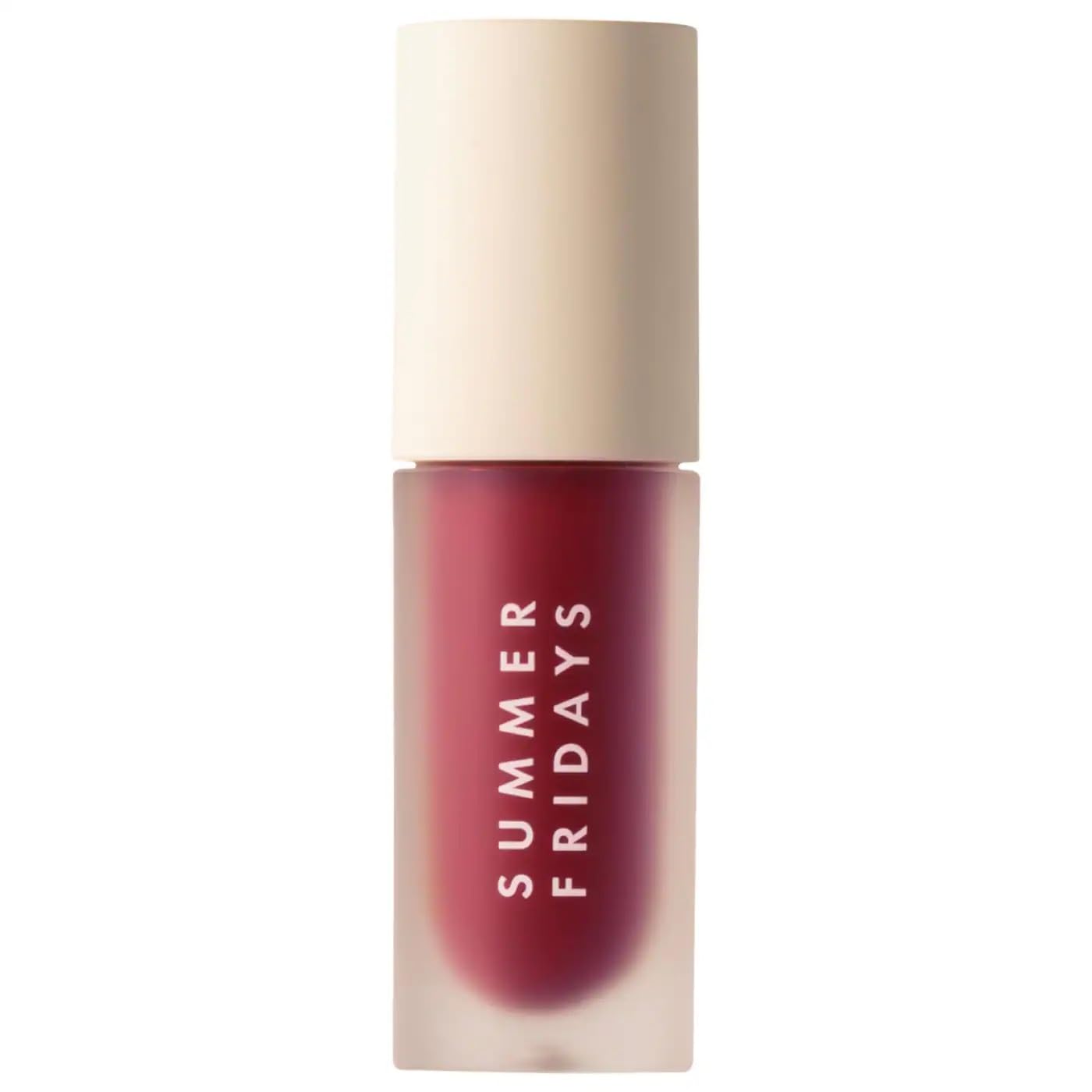 Summer Fridays Dream Lip Oil Midnight Berry application shows sheer color and hydration