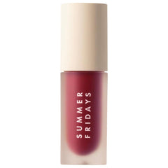 Summer Fridays Dream Lip Oil Midnight Berry application shows sheer color and hydration