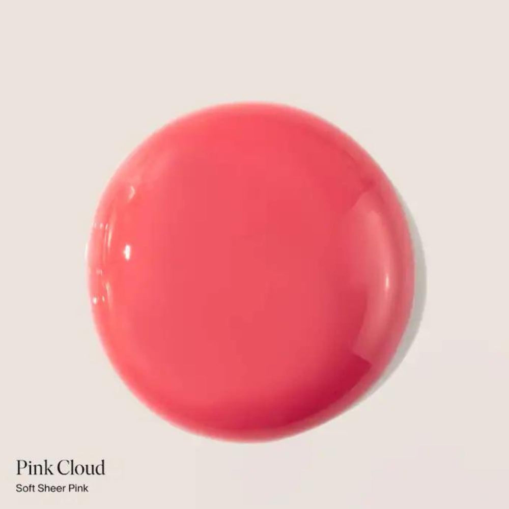 Summer Fridays Dream Lip Oil Pink Cloud swatch on skin for sheer color