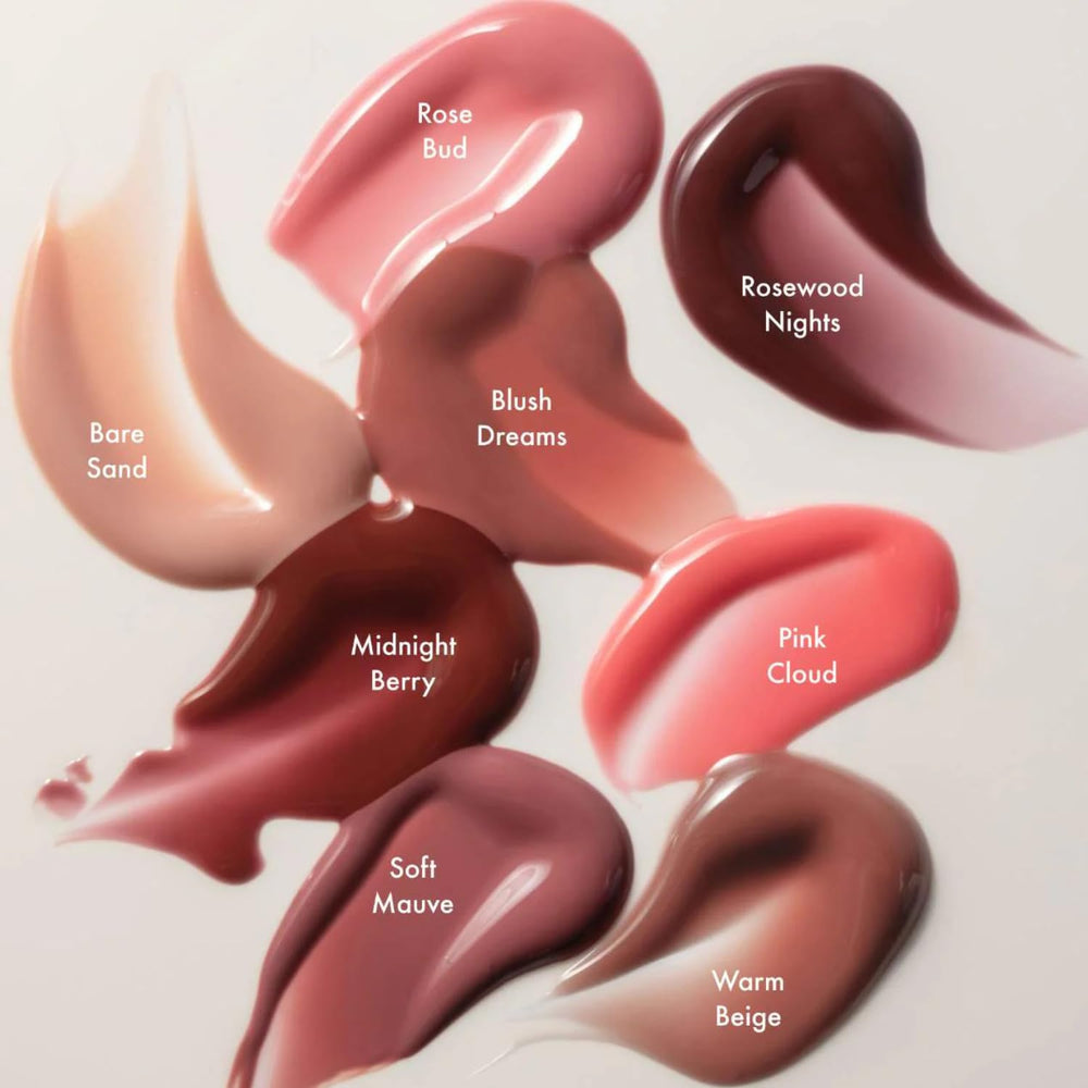 Summer Fridays Dream Lip Oil Rose Bud hydration swirl emphasizes nine-oil deep moisture blend.