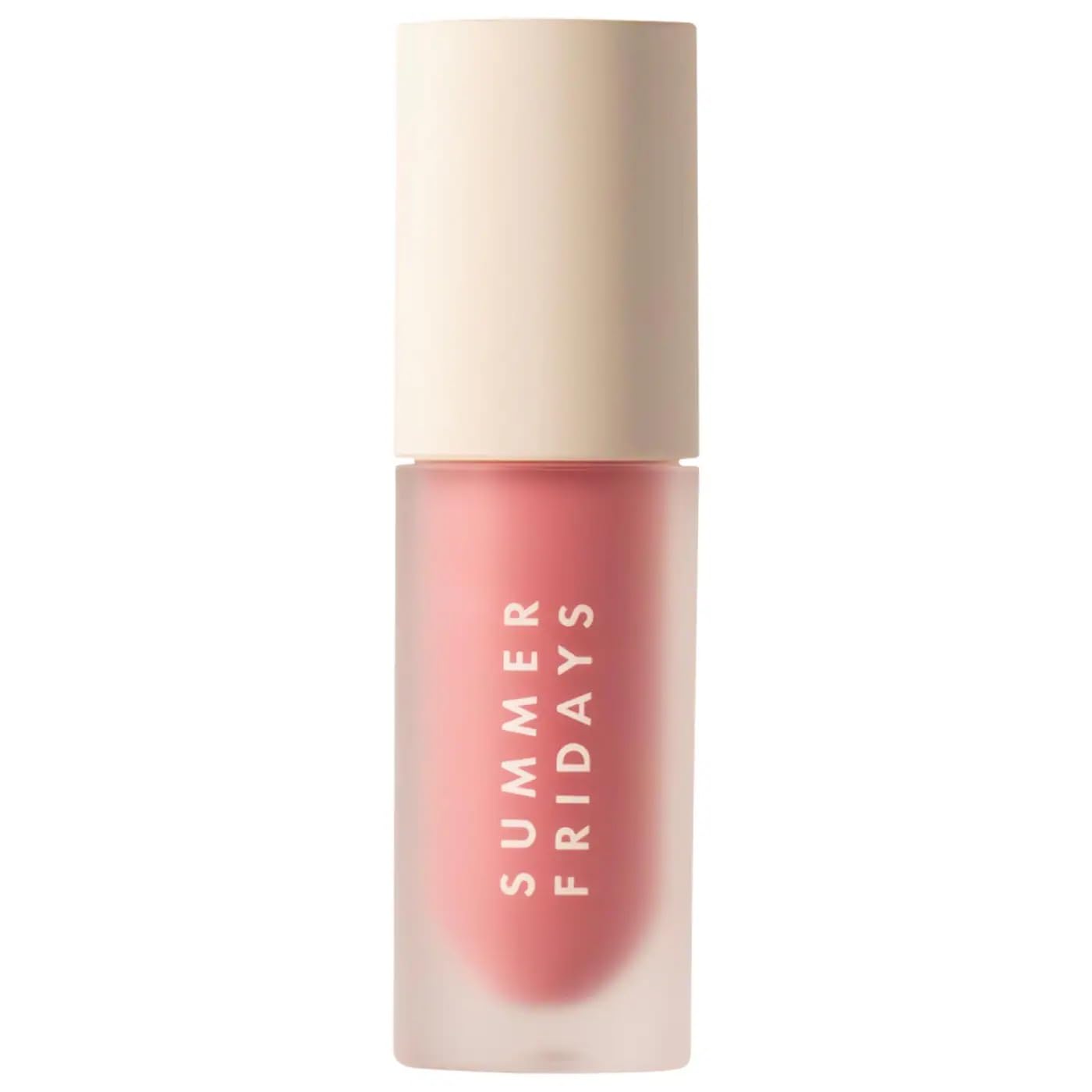 Summer Fridays Dream Lip Oil Rose Bud swatch delivers high-shine hydration for soft lips.