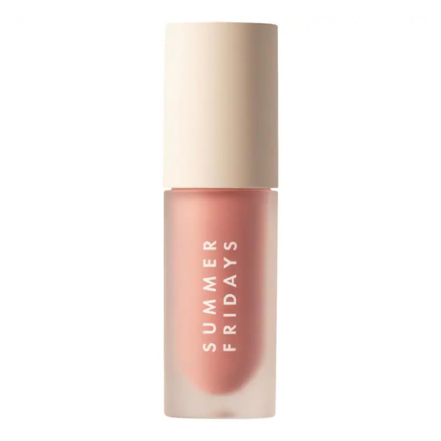 Summer Fridays Dream Lip Oil Bare Sand tube swatch shows hydrating tint.