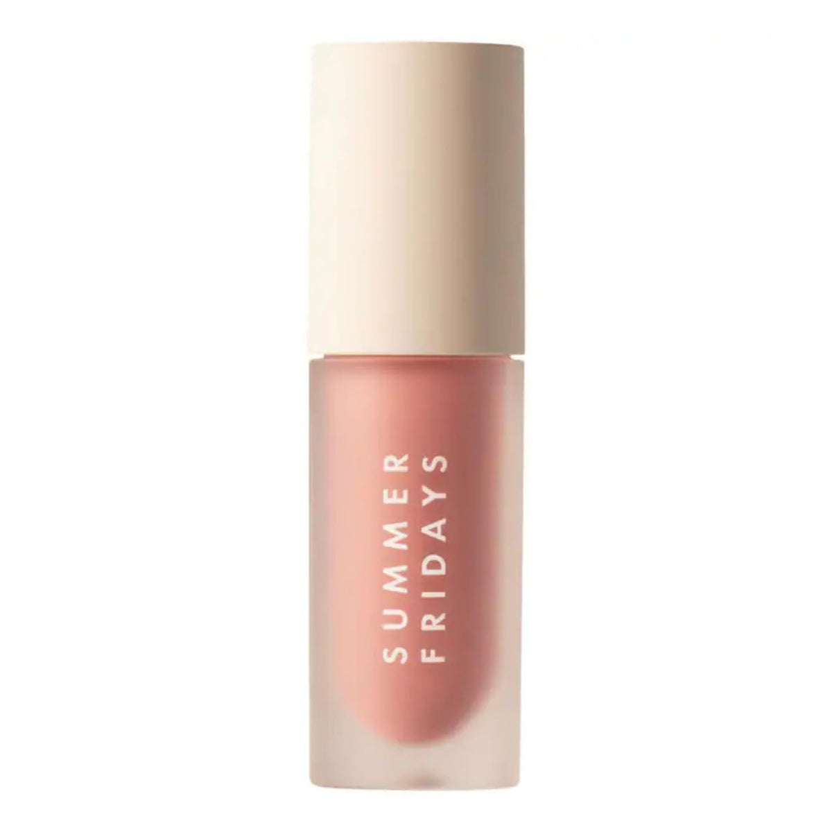 Summer Fridays Dream Lip Oil Bare Sand tube swatch shows hydrating tint.