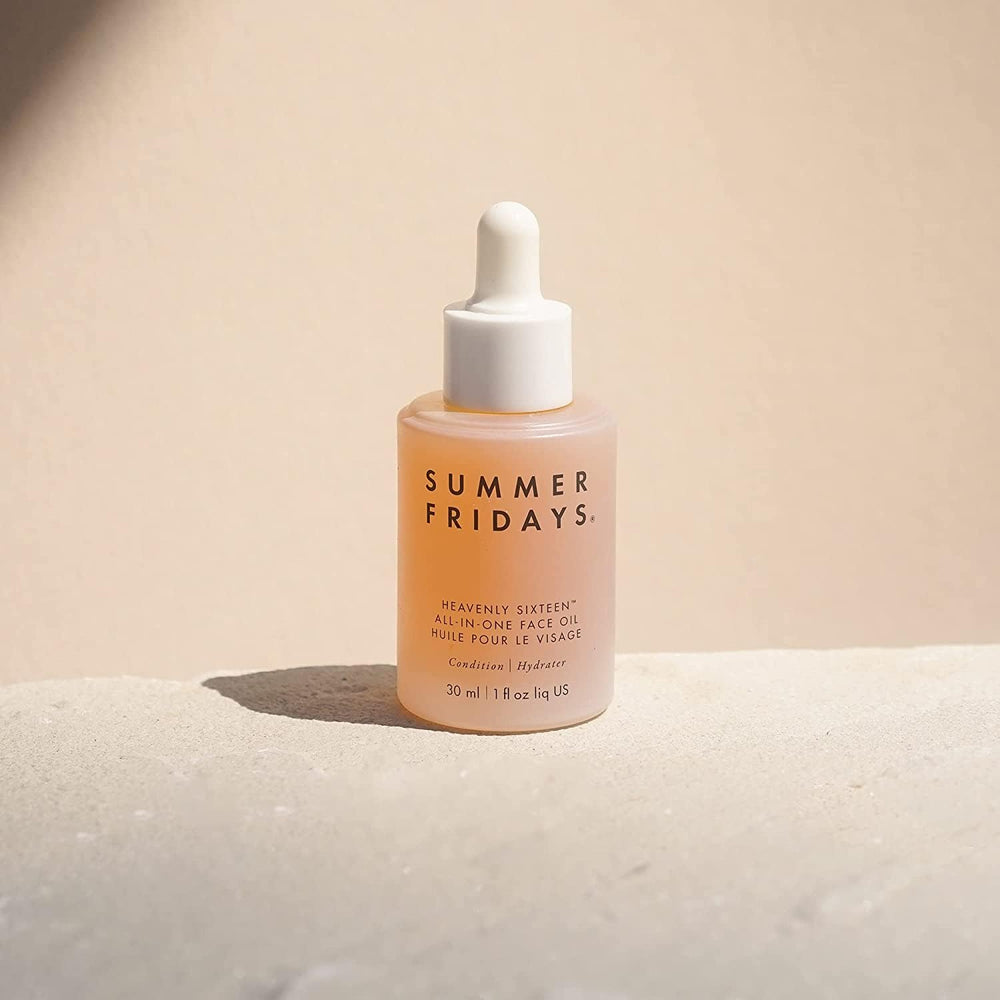 Summer Fridays Heavenly Sixteen oil texture viewed up close for quick absorption and subtle shine