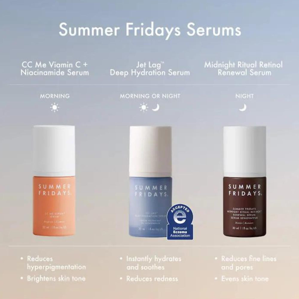 Summer Fridays Jet Lag fragrance-free label signals gentle, suitable-for-sensitive-skin hydration