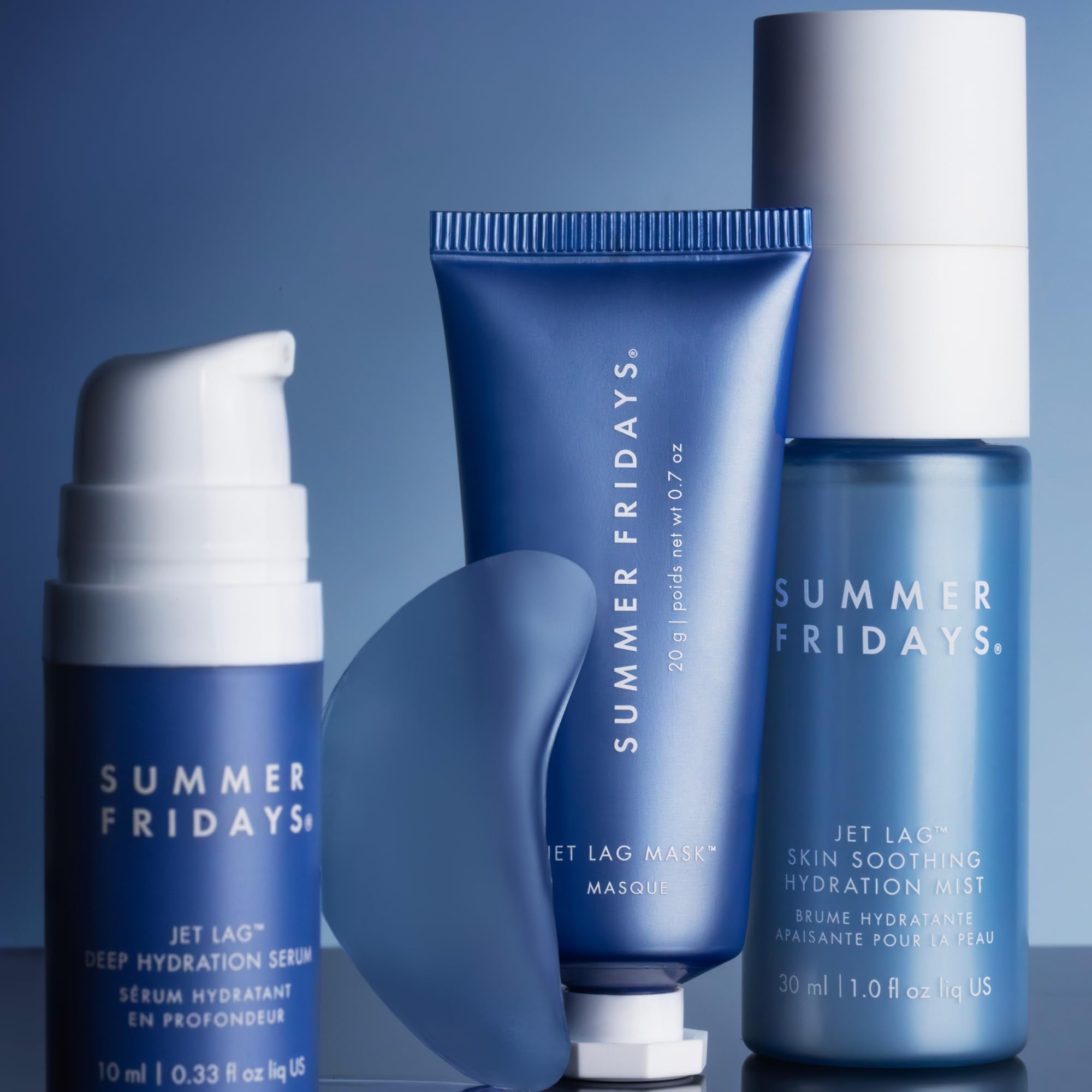 Summer Fridays Jet Lag Eye Patches laid out for refreshed under-eye glow