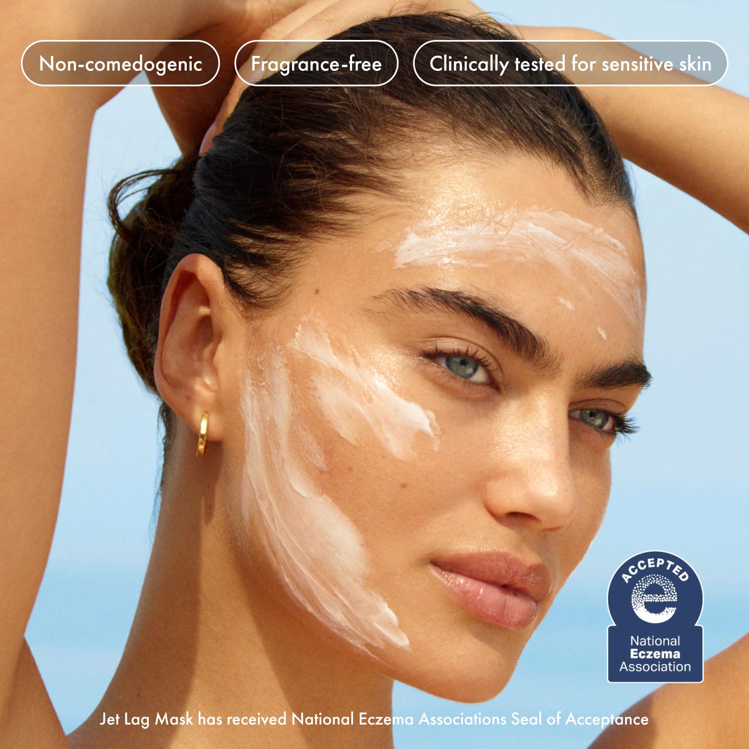 Summer Fridays Jet Lag Mask Mini niacinamide feature supports brighter even-toned texture.