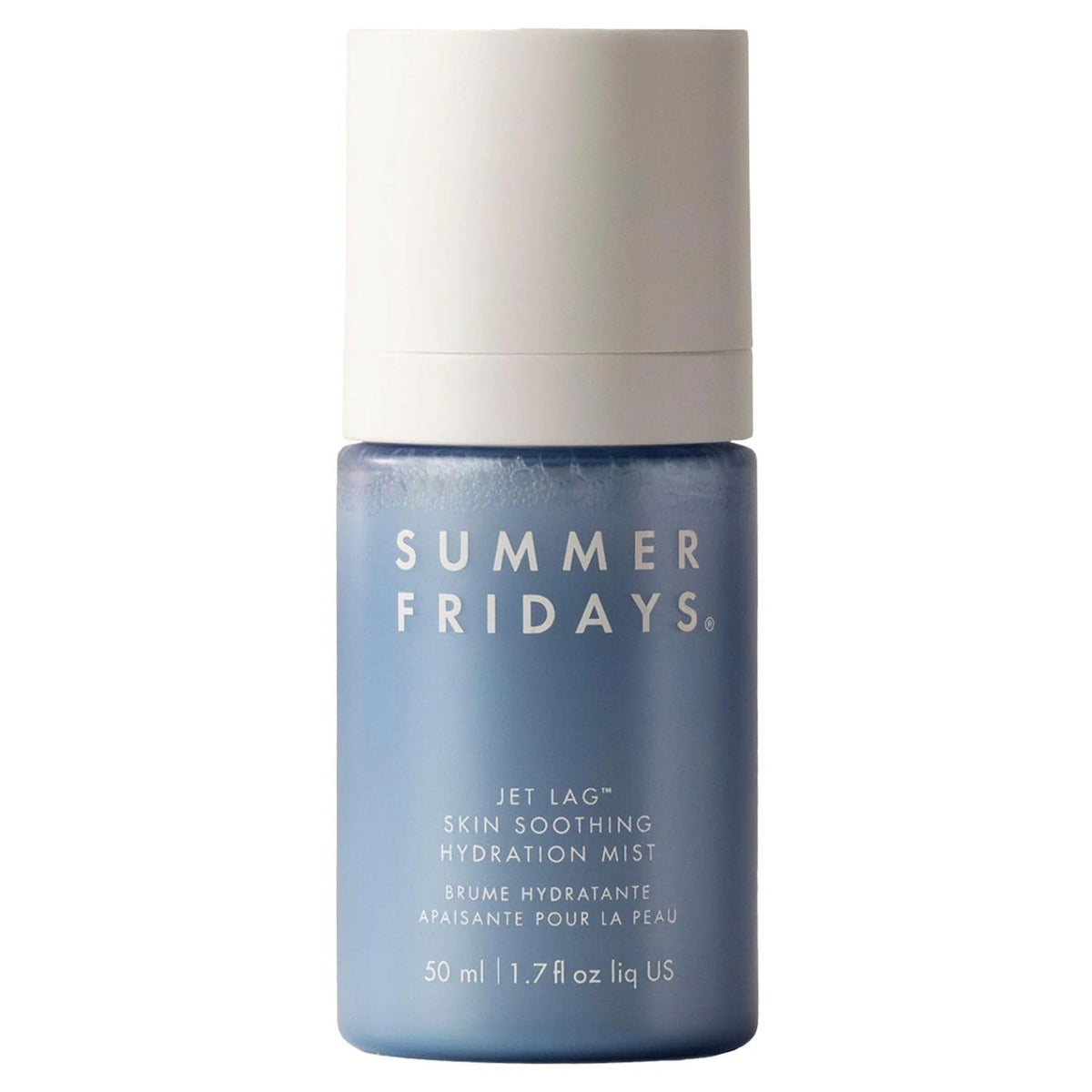 Summer Fridays Jet Lag Mist bottle-front for quick, refreshing hydration throughout the day.
