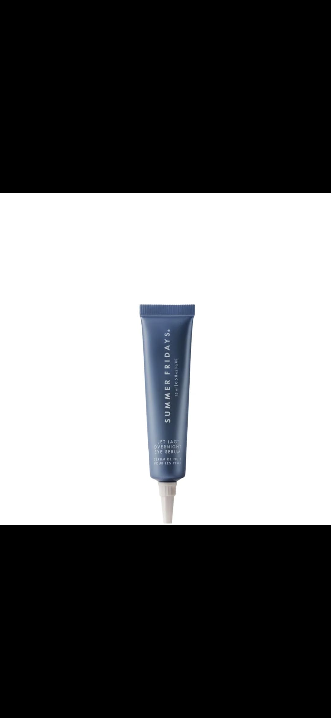 Summer Fridays Jet Lag Overnight Eye Serum bottle promotes hydration and smoother under-eye skin
