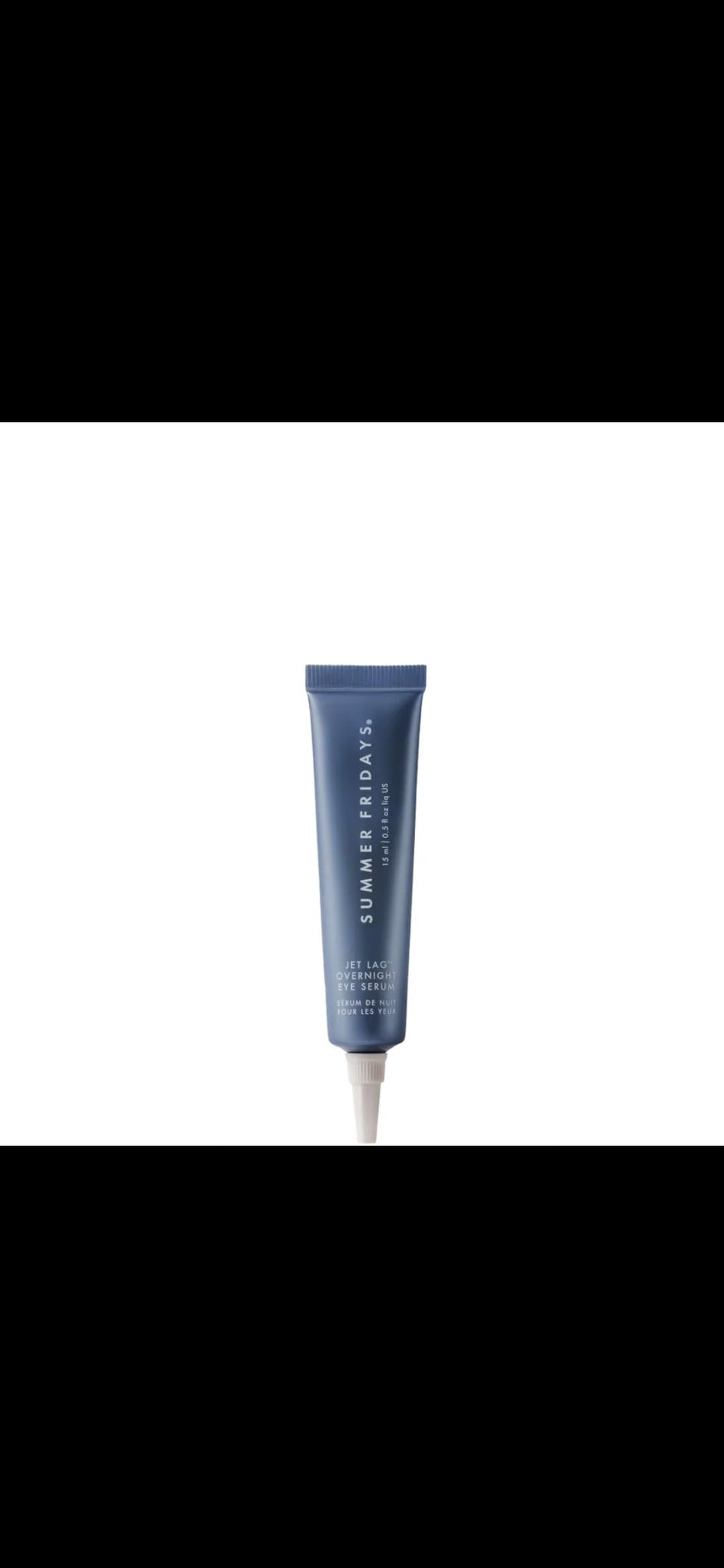 Summer Fridays Jet Lag Overnight Eye Serum bottle promotes hydration and smoother under-eye skin