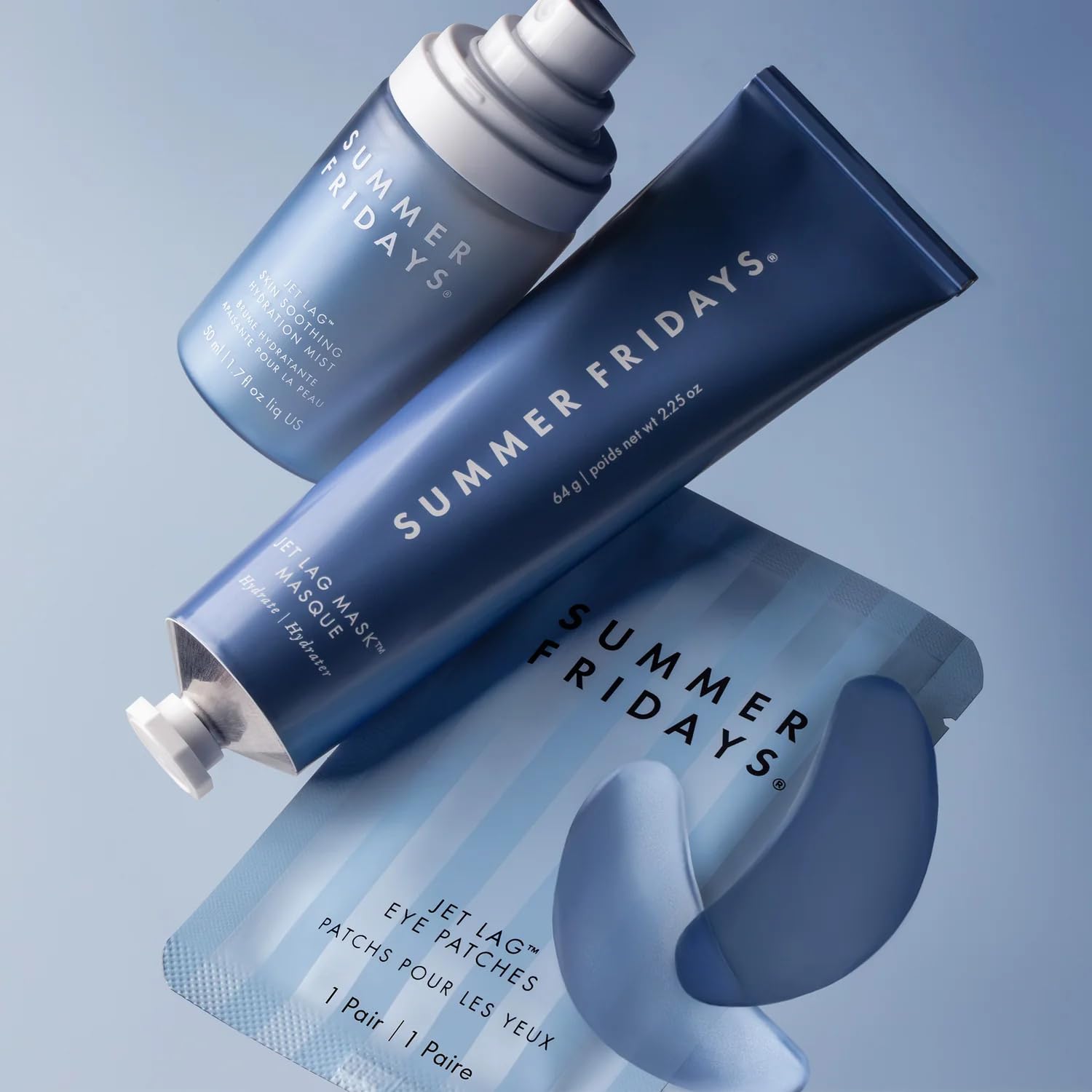 Elegant packaging hints at an easy daily routine with Summer Fridays Jet Lag patches.