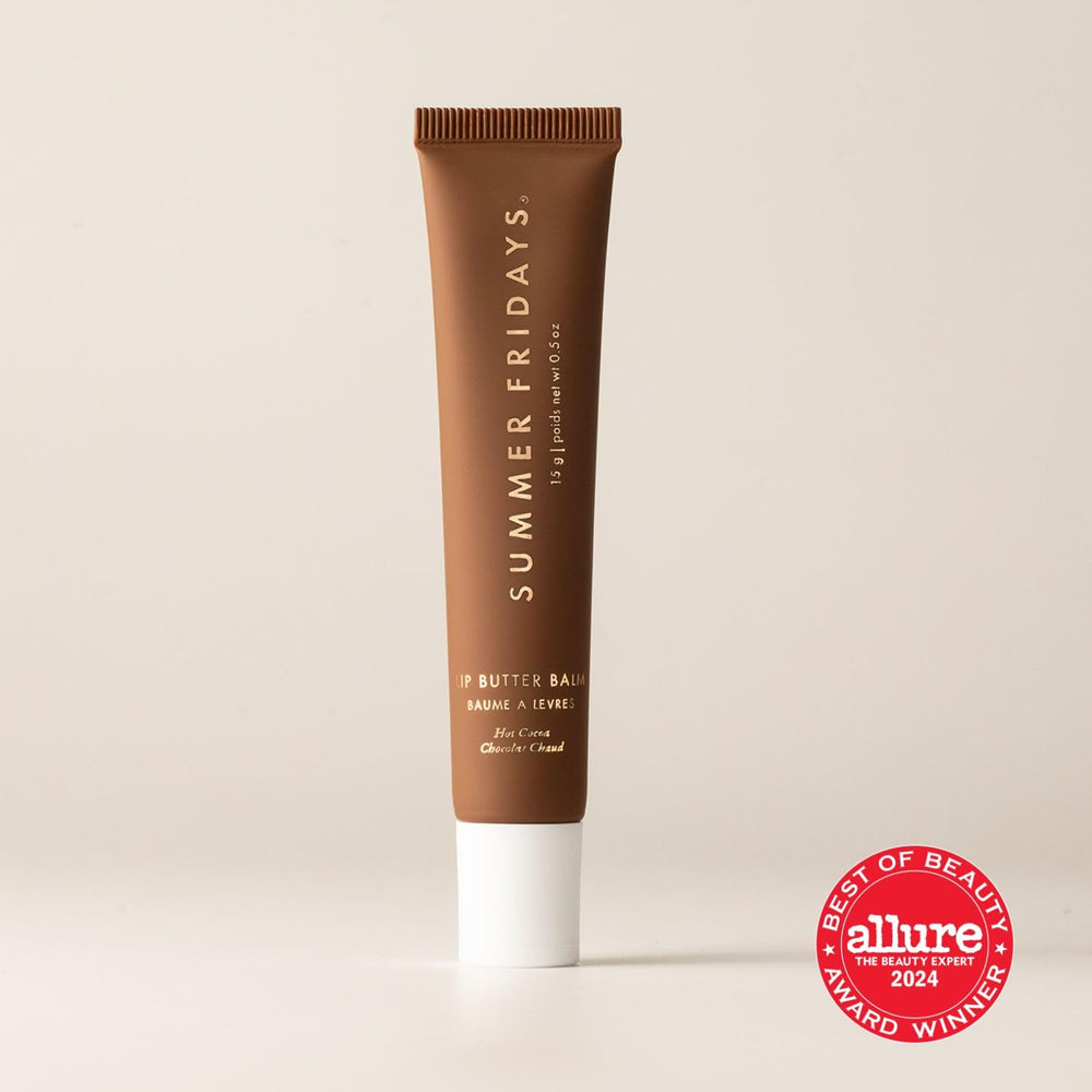 Summer Fridays lip butter balm texture closeup highlights a non tacky gloss