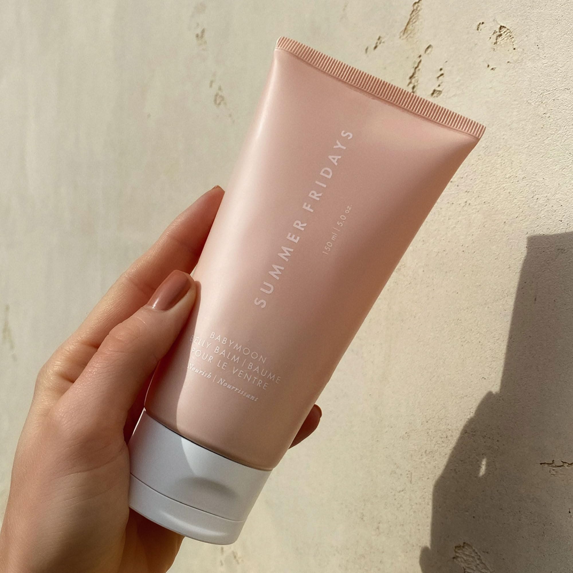 Summer Fridays Vanilla Lip Butter swatch highlights soft, shiny lips.