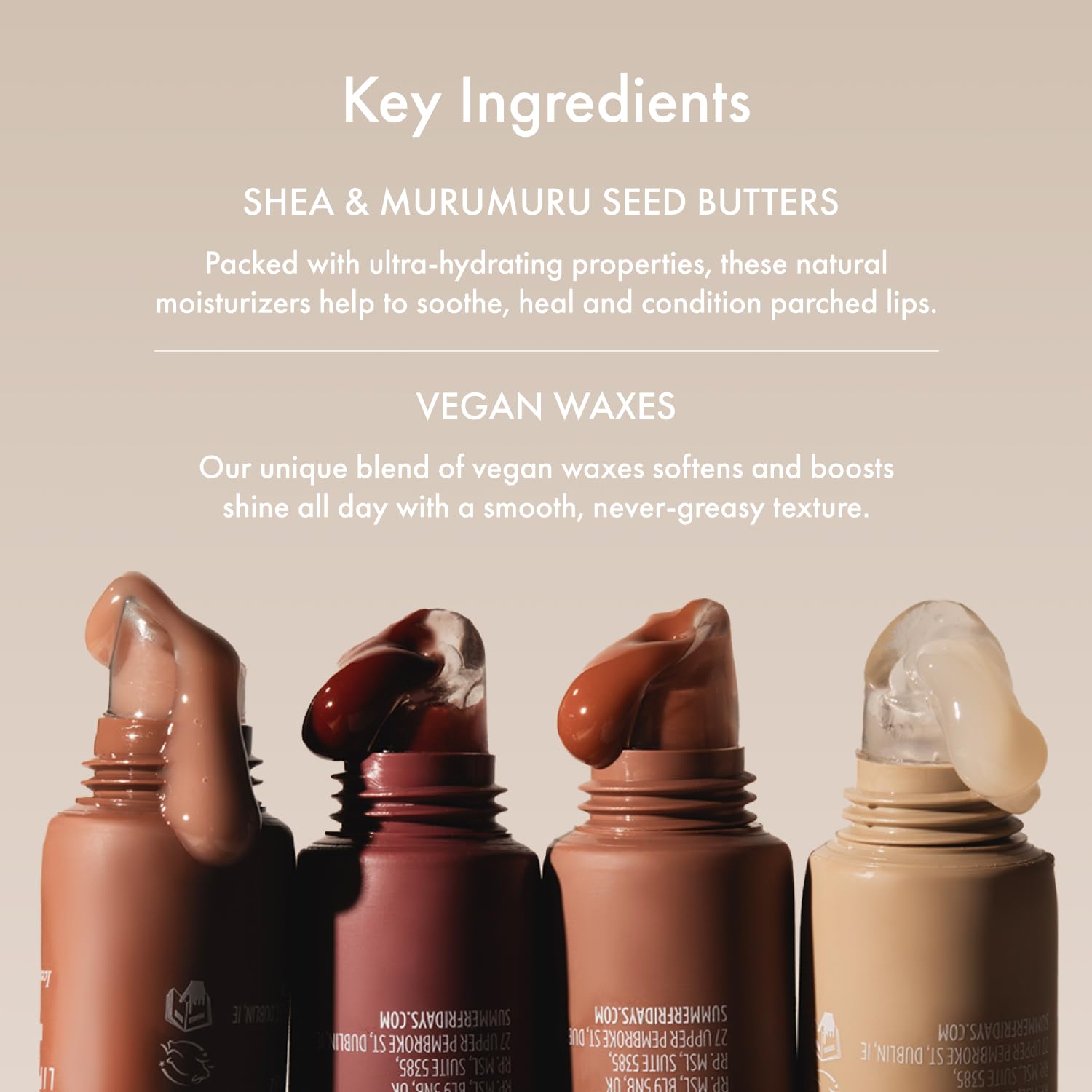 Summer Fridays Lip Butter Vanilla Beige swatch on skin proving natural tint and moisture