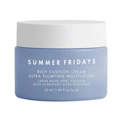 Summer Fridays Rich Cushion Face Cream jar close-up showing rich hydration