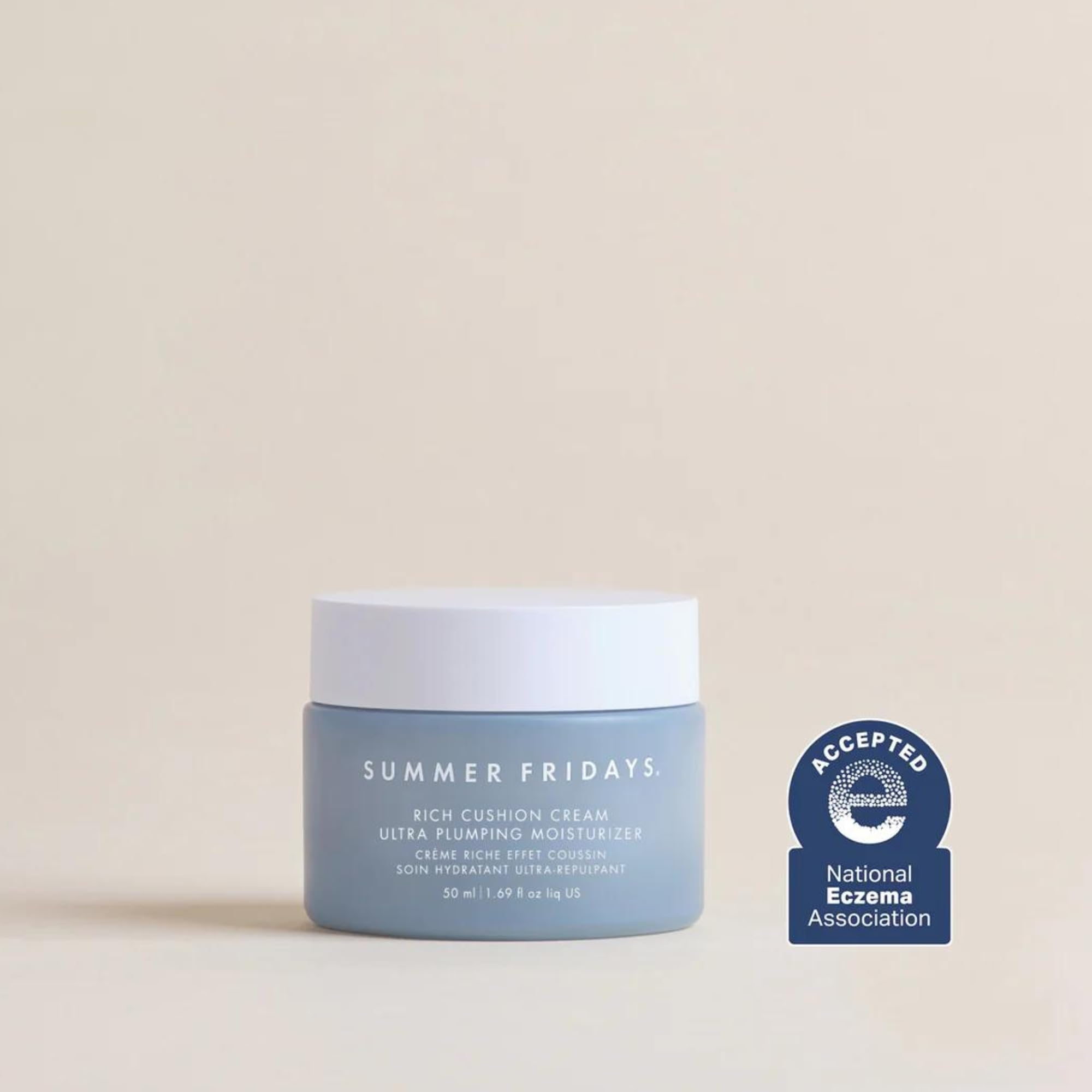 Summer Fridays Rich Cushion Face Cream packaging front under fragrance-free labeling