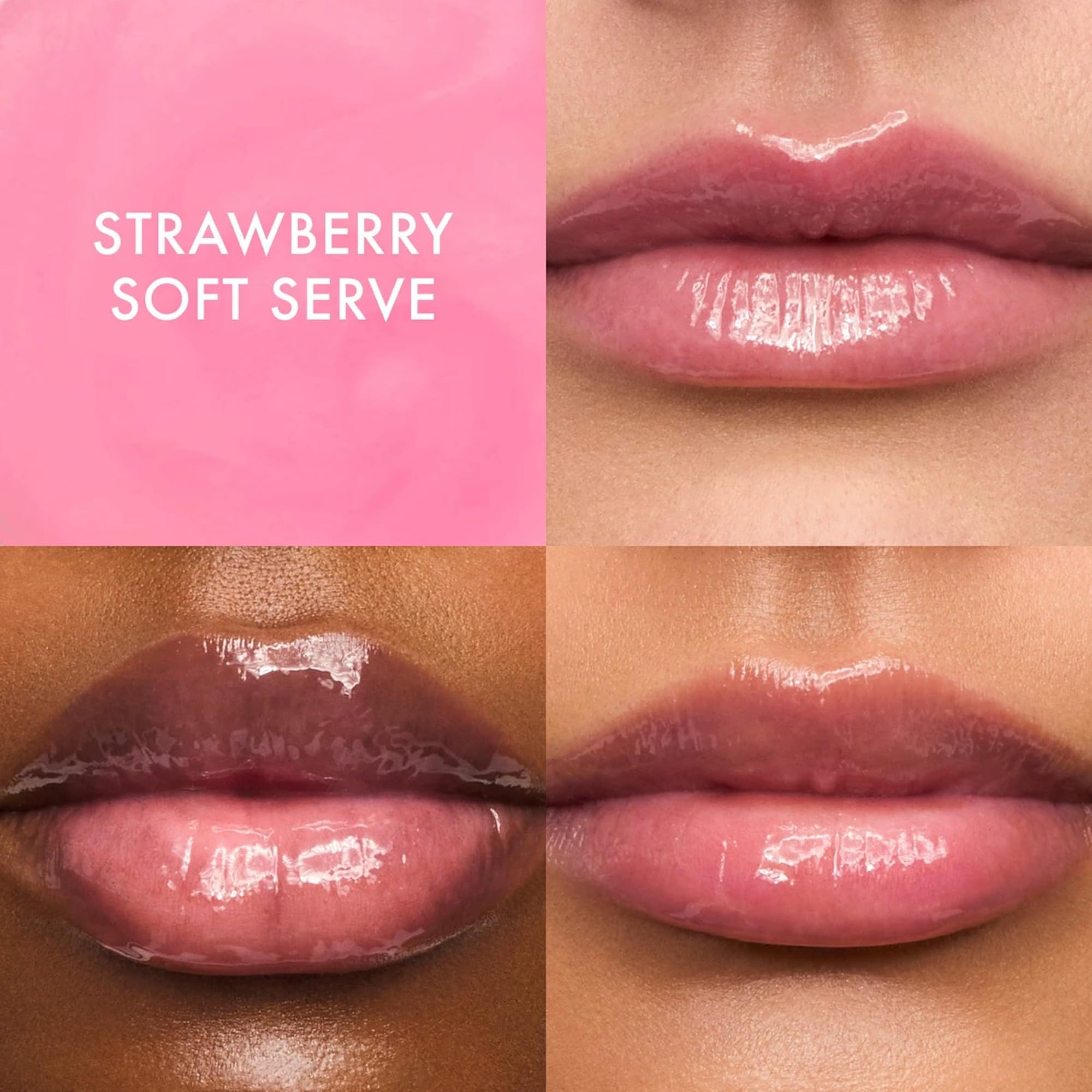 Summer Fridays close-up texture of strawberry soft serve balm showing creamy hydrating finish