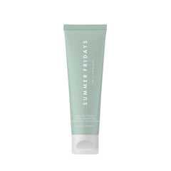 Summer Fridays Super Amino Gel Cleanser bottle close-up showing gentle nourishment for all skin types.