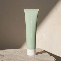 Summer Fridays Super Amino Gel Cleanser removes eye makeup gently.