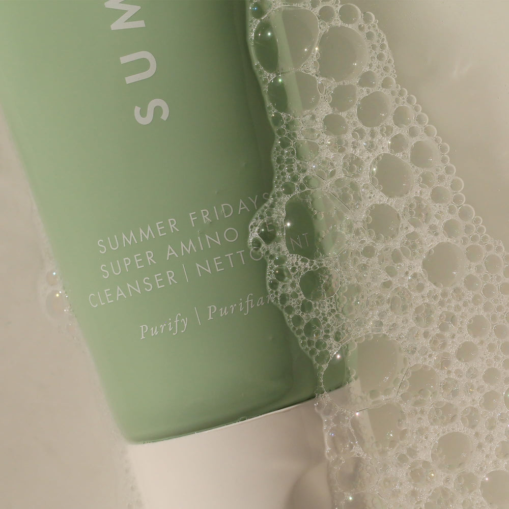 Vitamin E and humectants boost moisture retention in Summer Fridays cleanser.