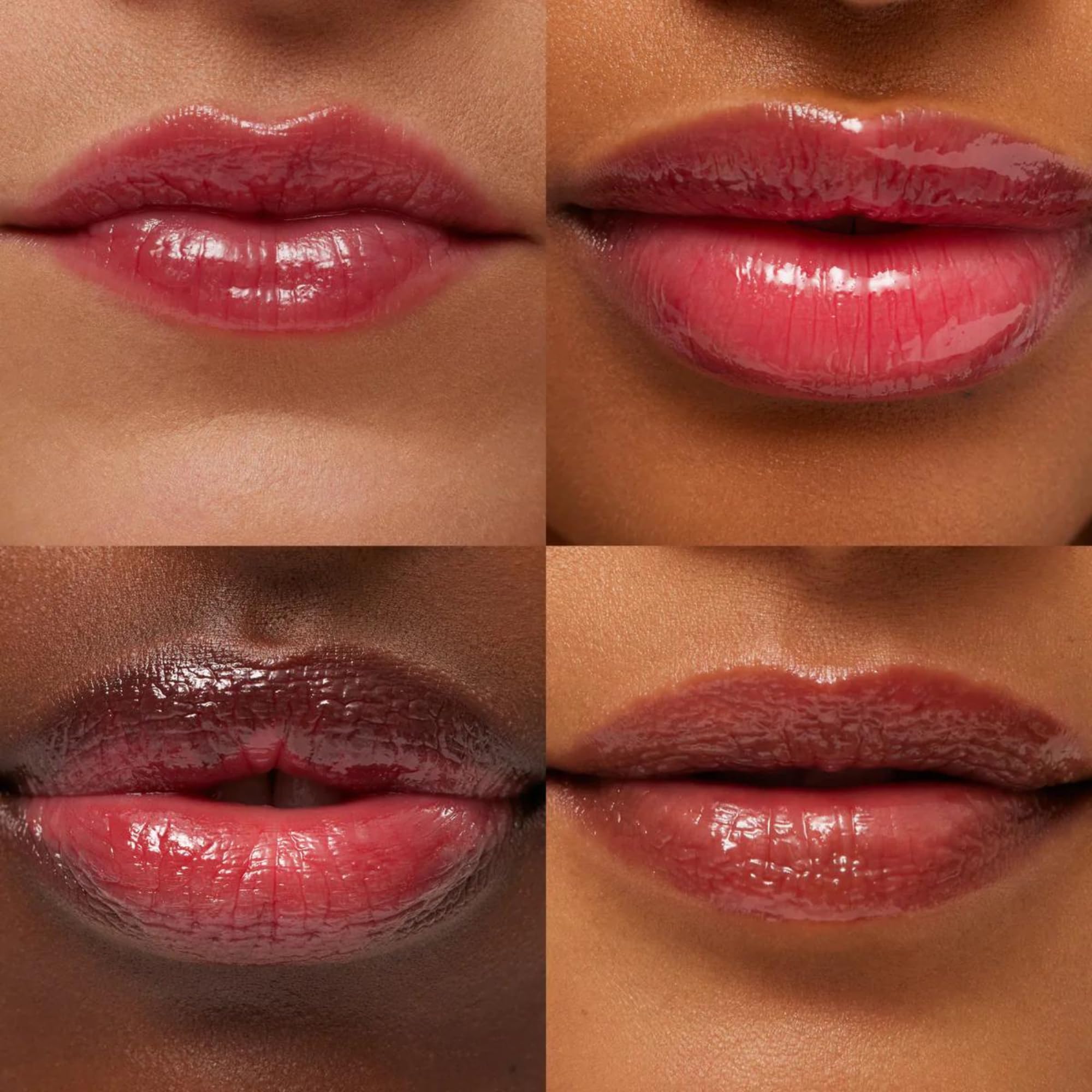 Summer Fridays Lip Butter Cherry application on lips delivering smooth shine.