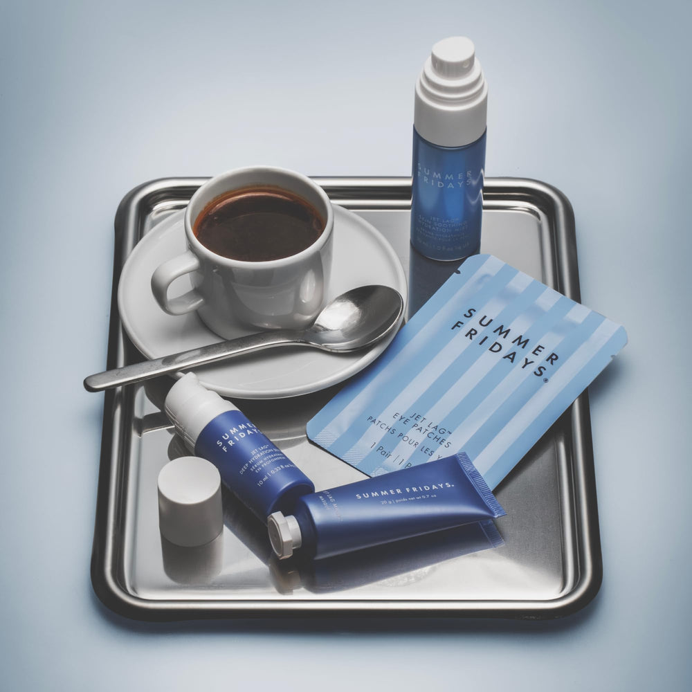 Summer Fridays Jet Lag Travel-Size Kit ready for on-the-go skincare routines