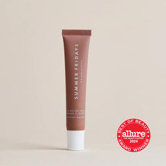 Summer Fridays vegan lip balm with shea and murumuru ingredients highlighted for conditioning