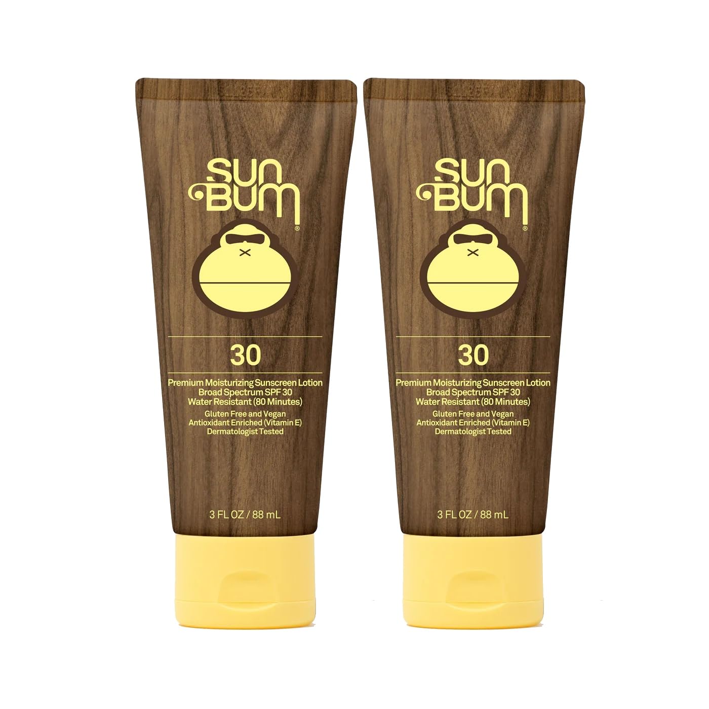Sun Bum Original SPF 30 sunscreen lotion bottle front view showing protection and summer vibe.