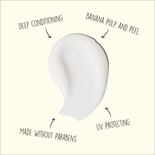 Sun Bum Revitalizing Deep Conditioning Hair Mask tube on sink shows creamy texture for nourishment.