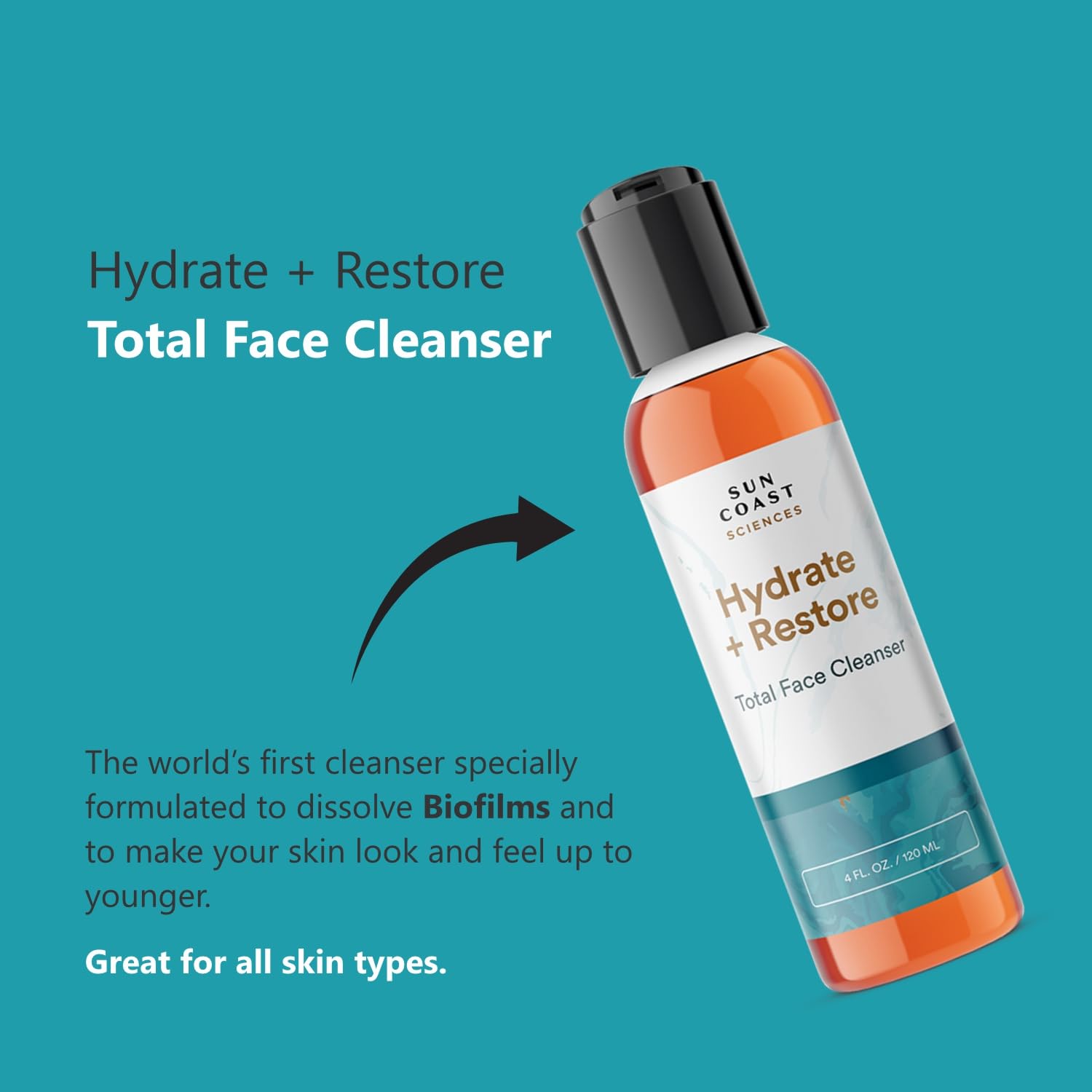 SUN COAST SCIENCES Hydrate + Restore foam texture demonstrates creamy-to-foam cleansing