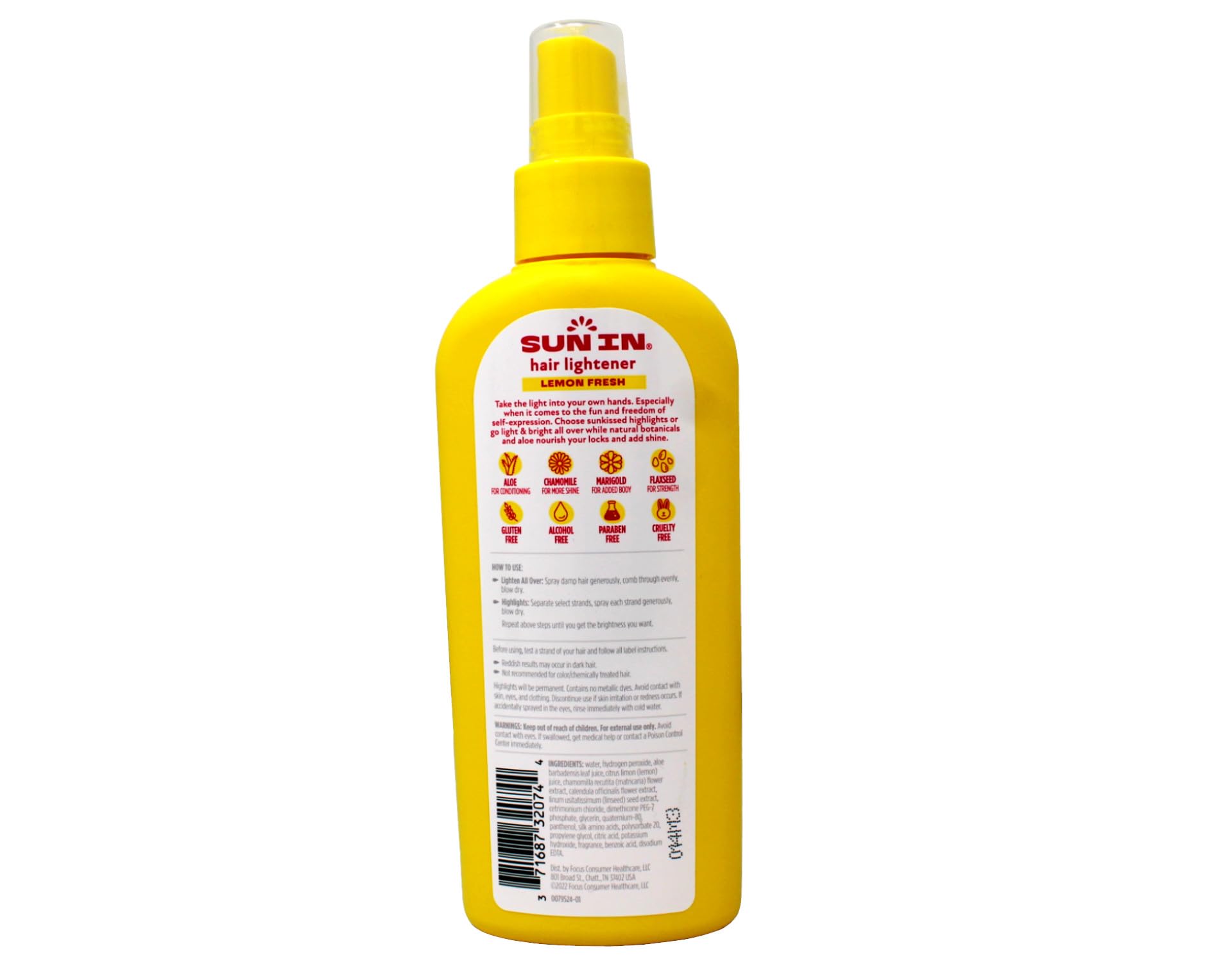Sun In Hair Lightener Lemon Fresh packaging emphasizes easy storage and clear instructions