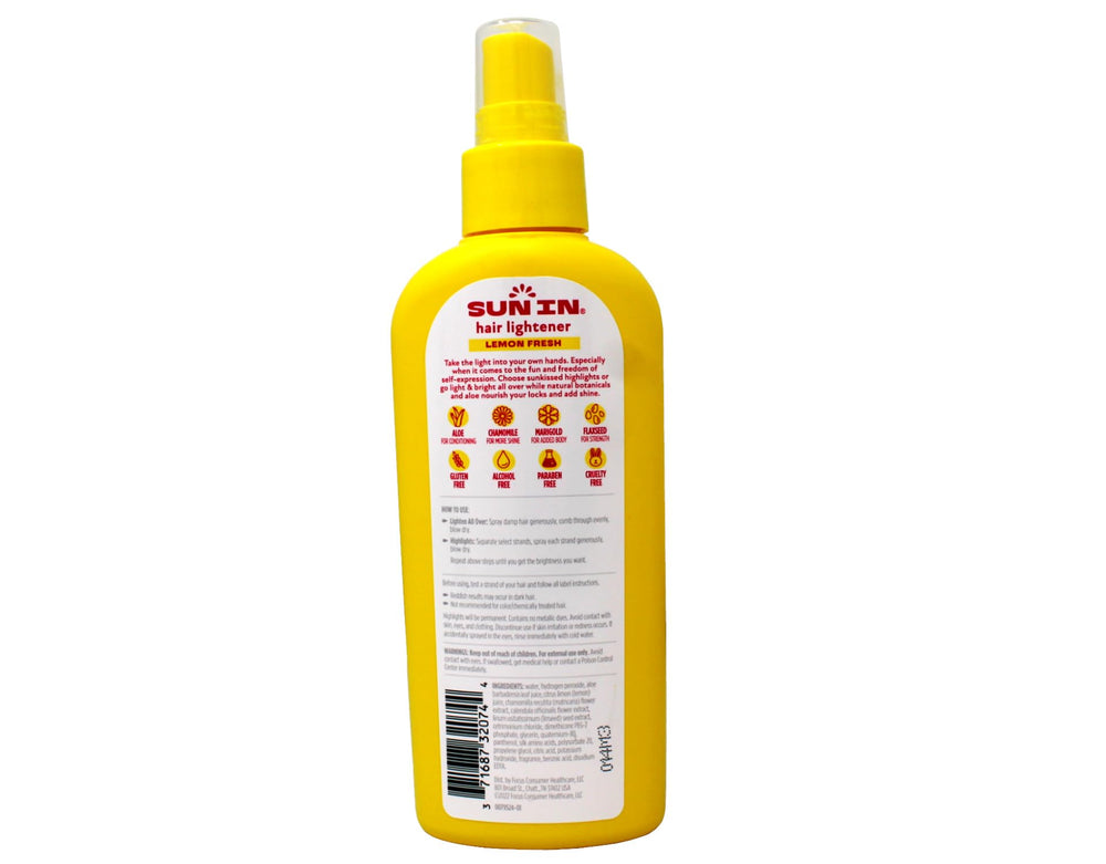 Sun In Hair Lightener Lemon Fresh packaging emphasizes easy storage and clear instructions