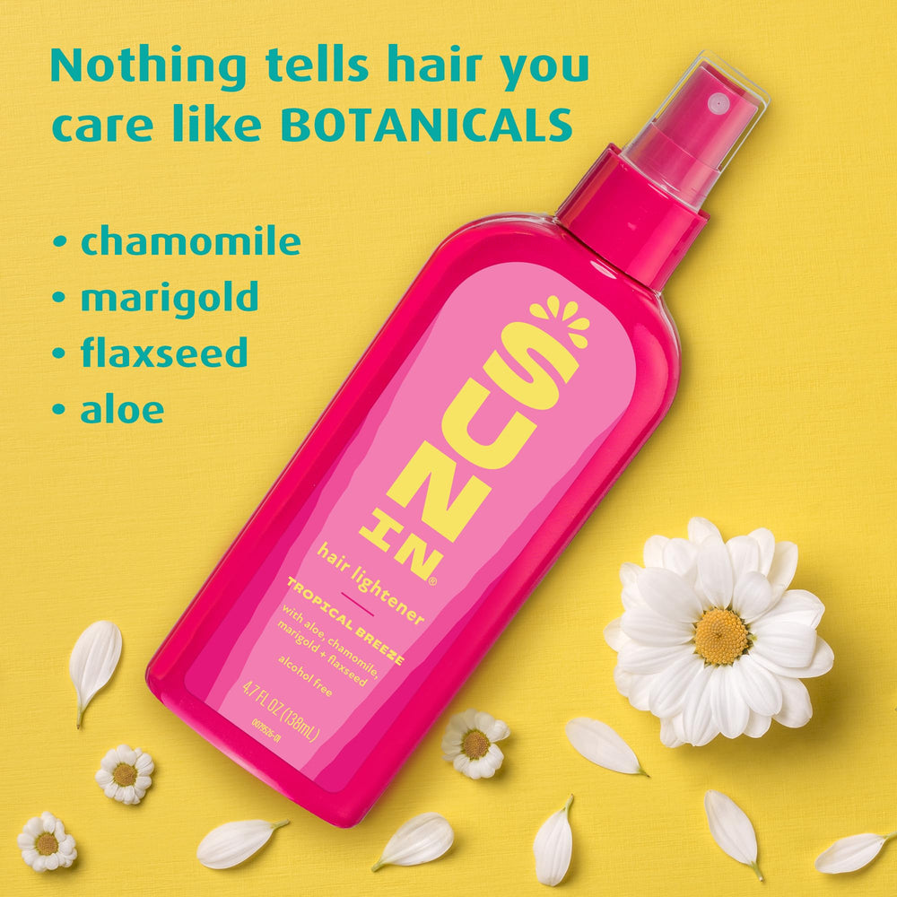 Sun-In sun-kissed blonde look prior to styling offers warm, natural glow.