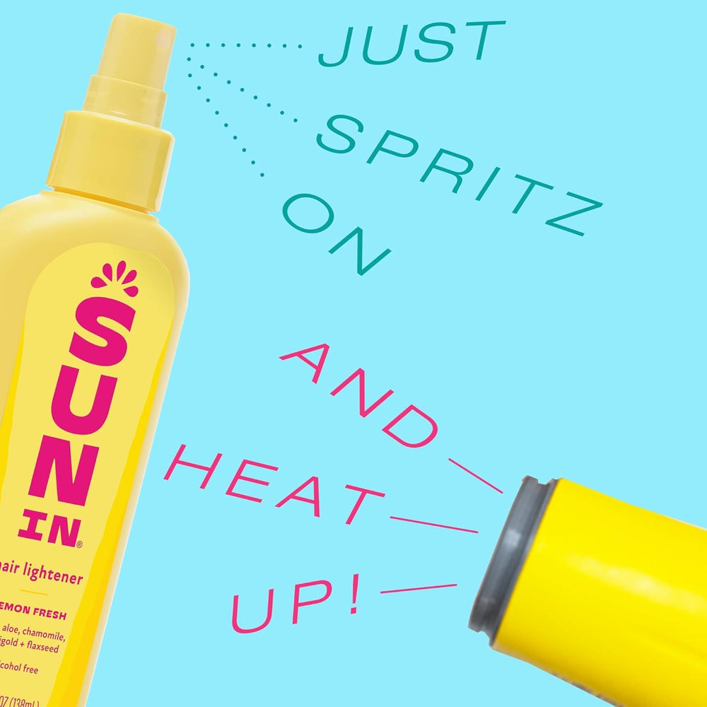 Sun-In tropical breeze spray mist on damp hair delivers lighter, shinier results.