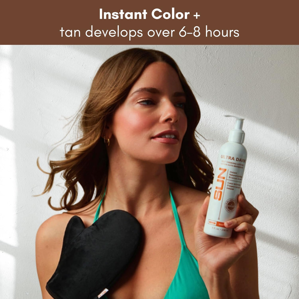 Sun Laboratories by Giesee ultra-dark-tan-depth shows deep color for special occasions