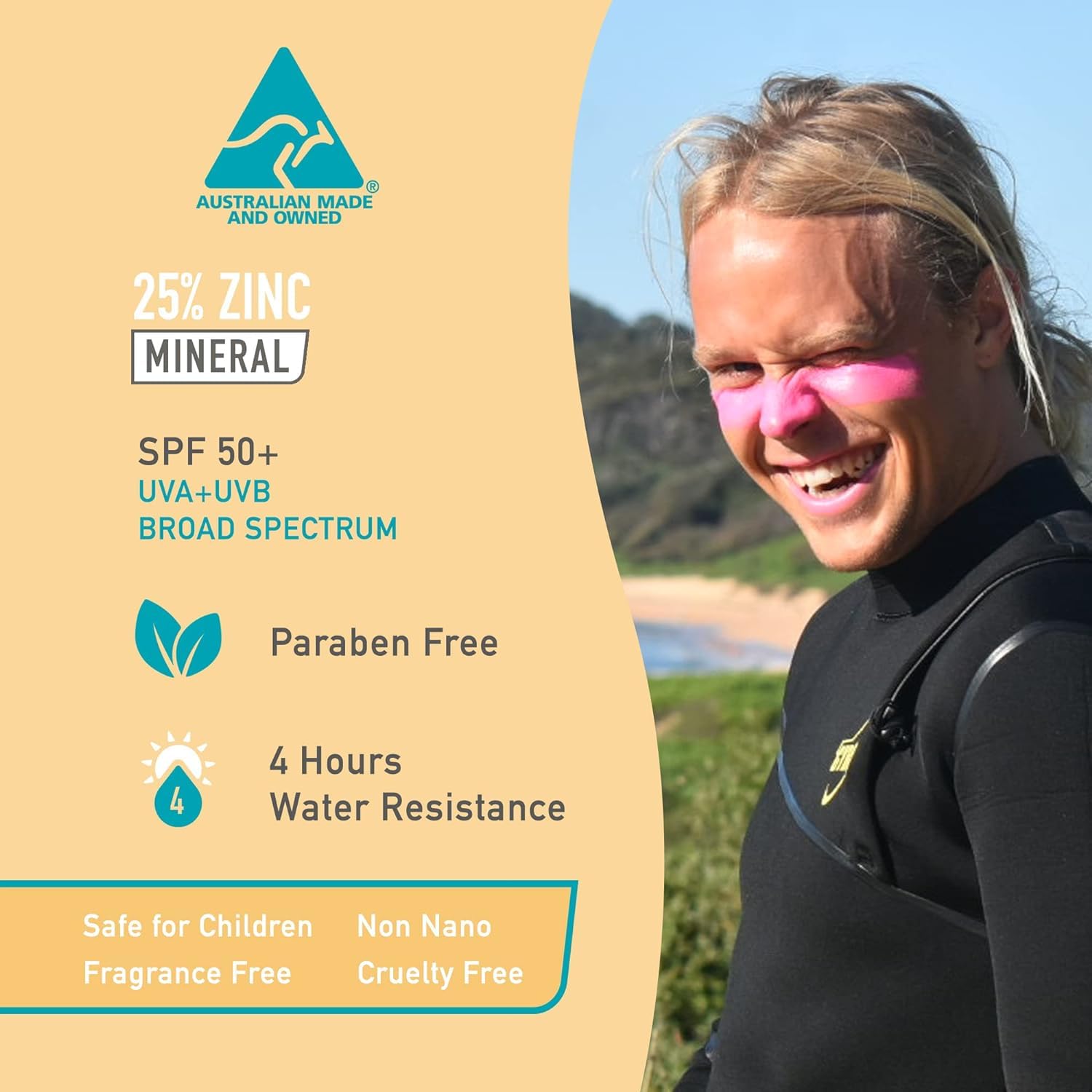 Sun Zapper SPF 50+ water resistance demonstrates reliable outdoor protection.
