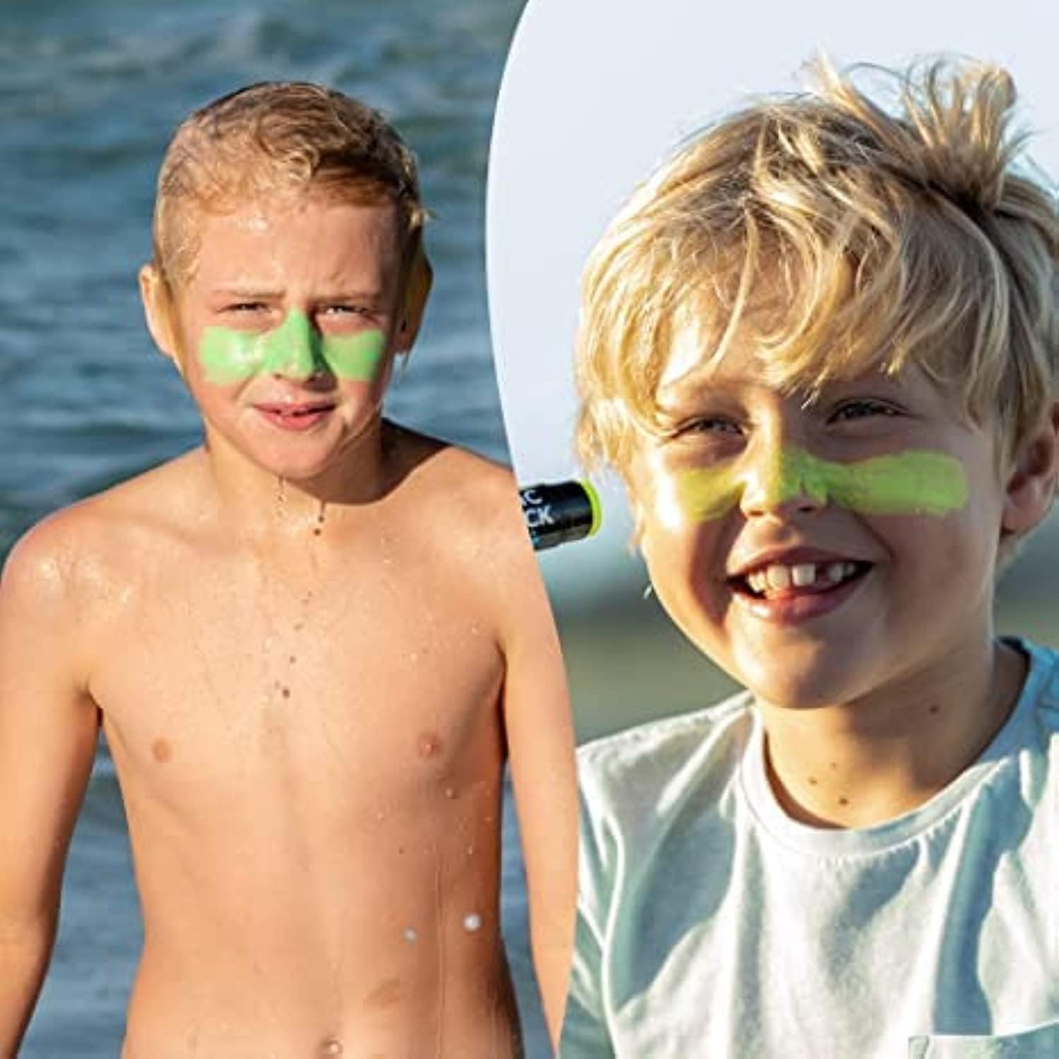 Sun Zapper water-resistance-claim image highlights extended protection during swimming or sweating.