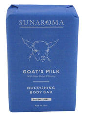 Sunaroma goat milk bar soap pack-3 packaging image shows USA-made formula for gentle cleansing.