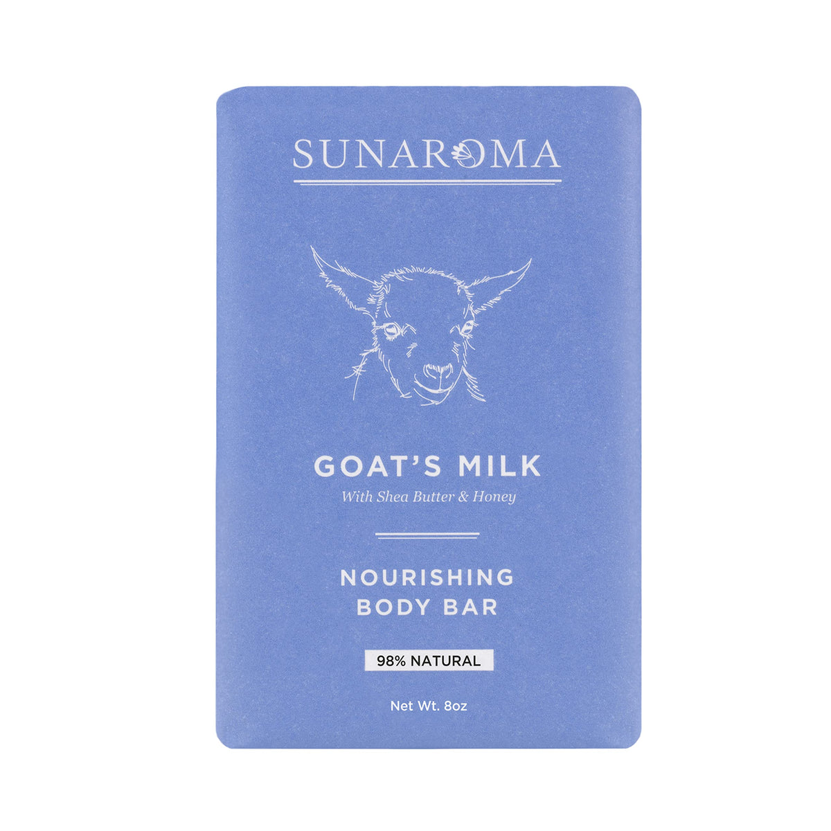 SUNAROMA Goat's Milk Soap 6-count bar nourishes dry skin with gentle exfoliation and moisture.
