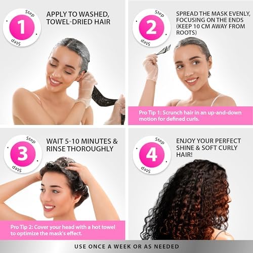 SUNATORIA Curly Hair Mask argan keratin formula nourishes dry, frizz-prone strands